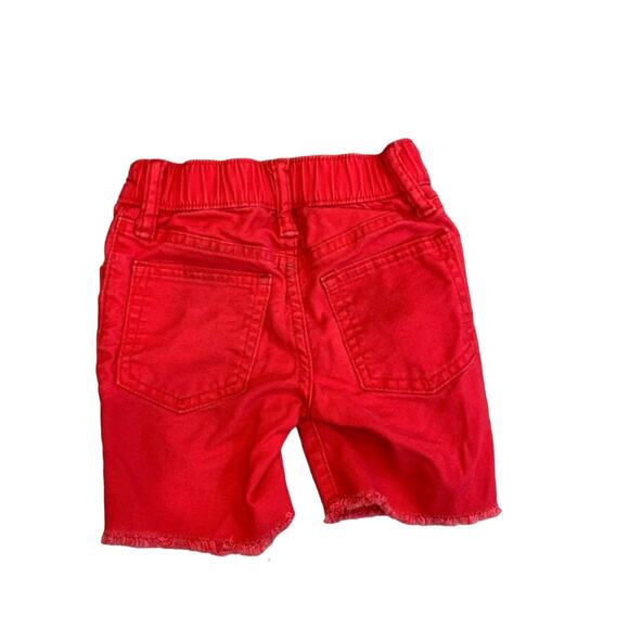 GAP Toddler Red Denim Cut Off Shorts - Picture 3 of 9
